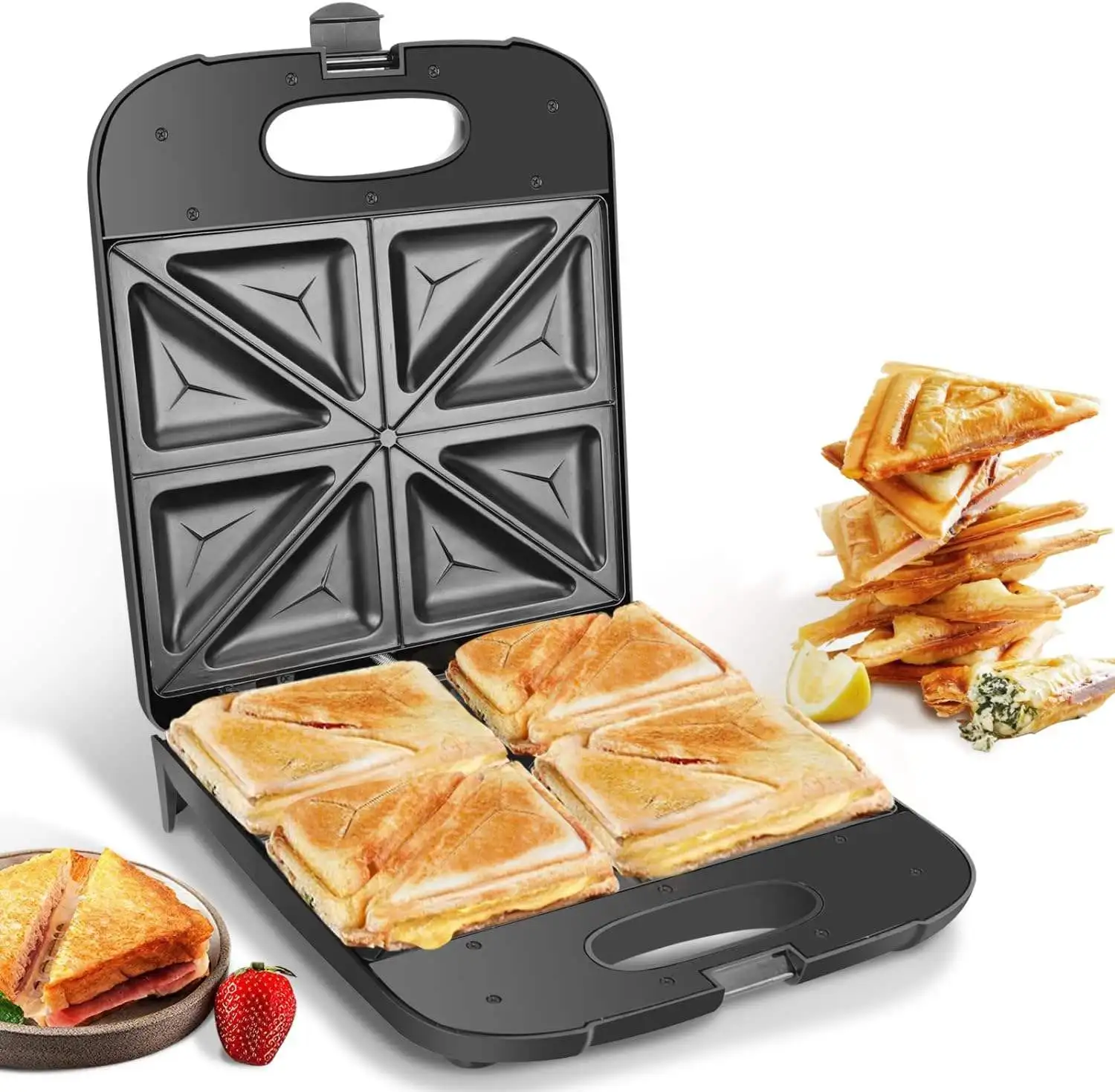 8 in 1 Detachable Plates electric mini waffle maker grill and sandwich maker