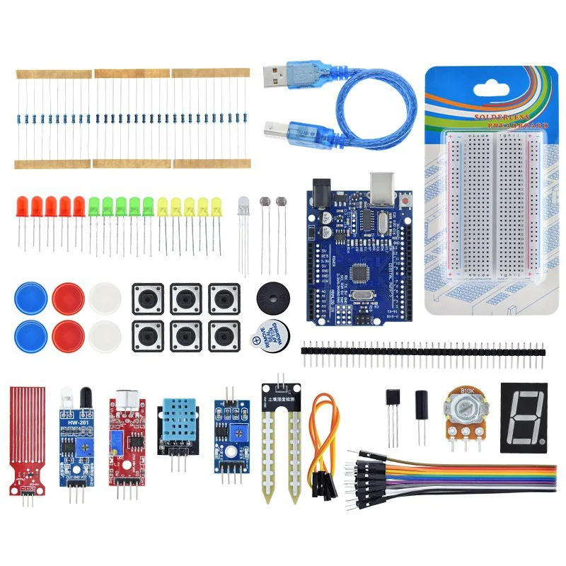UNO R3 Basic Beginner Kit Compatible with Arduino Maker Breadboard DIY Kit Sensor Kit