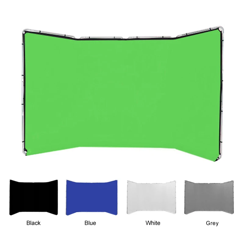 Fotobestway Good quality Chroma Key Green Panoramic video Background  wall photography with Carry Case