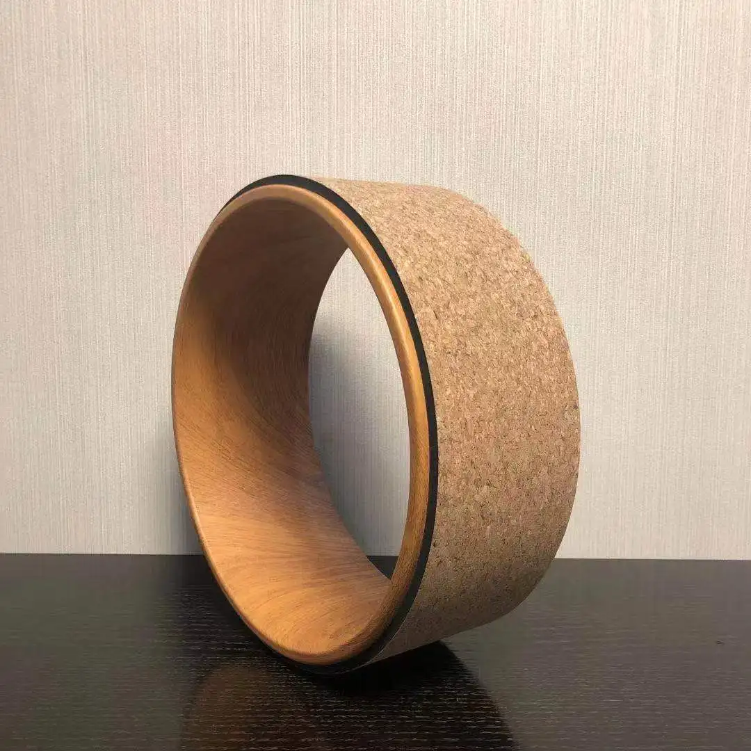 Custom Printing Soft Cork Yoga Exercise Wheel Roller, Cork Yoga Wheel Fitness Manufacturer