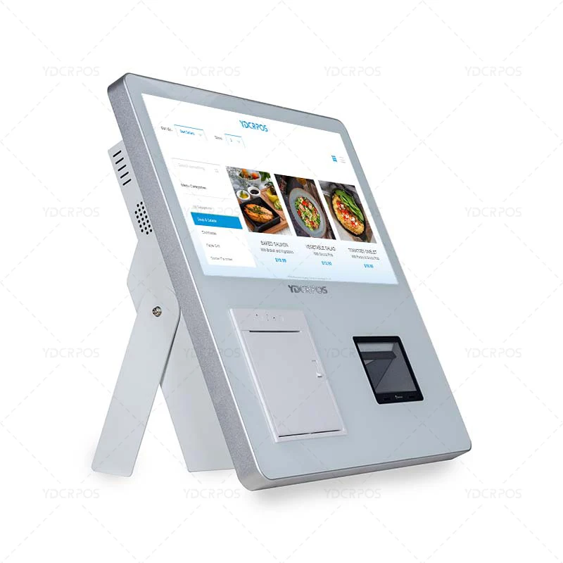 New Arrival 15.6 Inch Desktop Order Kiosk With Pos System Machines Pay Self Service Checkout Paymentl