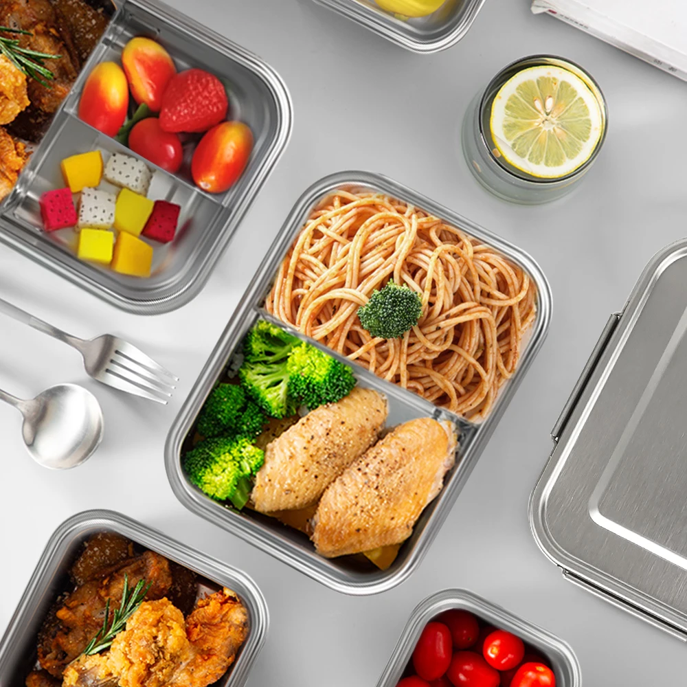 LIHONG Wholesale Stainless Steel Bread Box for Sale Metal Lunch Box Food Storage Bin Container for Kitchen