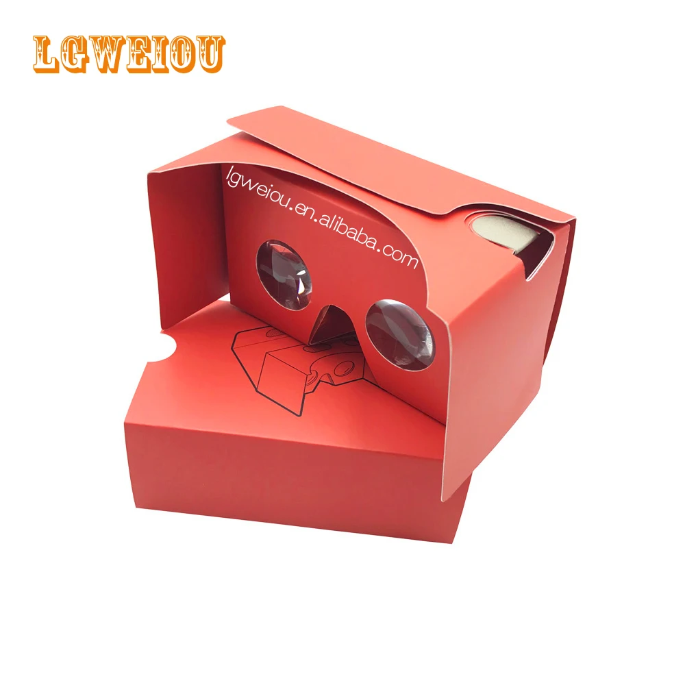 
Wholesale Manufacture Best Quality red cardboard vr viewer box glasses V2.0 Googl e cardboard 3D virtual reality glasses OEM 