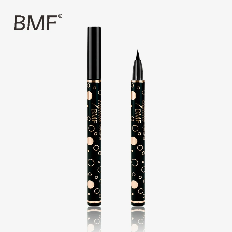 Customized Adhesive Quick drying waterproof Private Label  Black and golden tube Eyeliner for Eyes Makeup