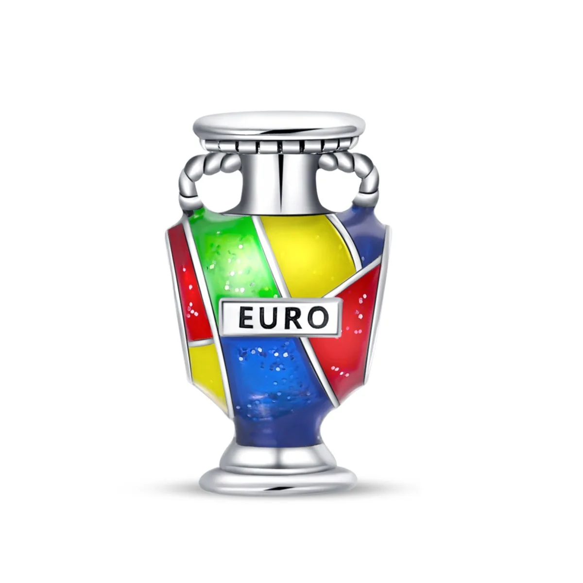2024 New 925 silver plated  ball shoe charm European Cup soccer  hanging white copper DIY  sports charms for jewelry making