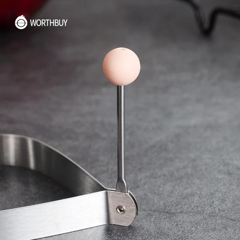 WORTHBUY 5 Pcs/Set Cute Stainless Steel Egg Pancake Forms Kitchen Egg Cooker Maker Tools Fired Egg Molds