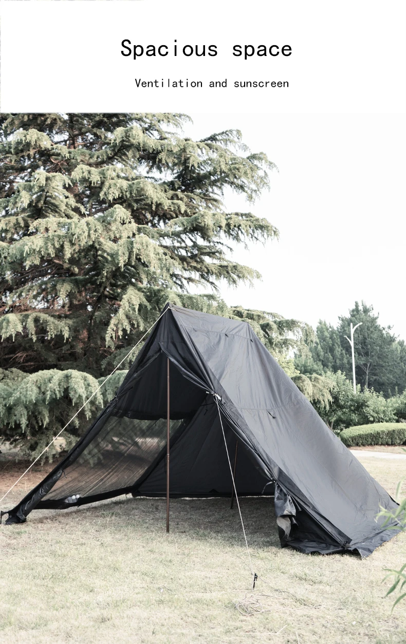 Outdoor campsite pyramid tent shelter tent camping 3-4 persons sunscreen rain proof easy to carry
