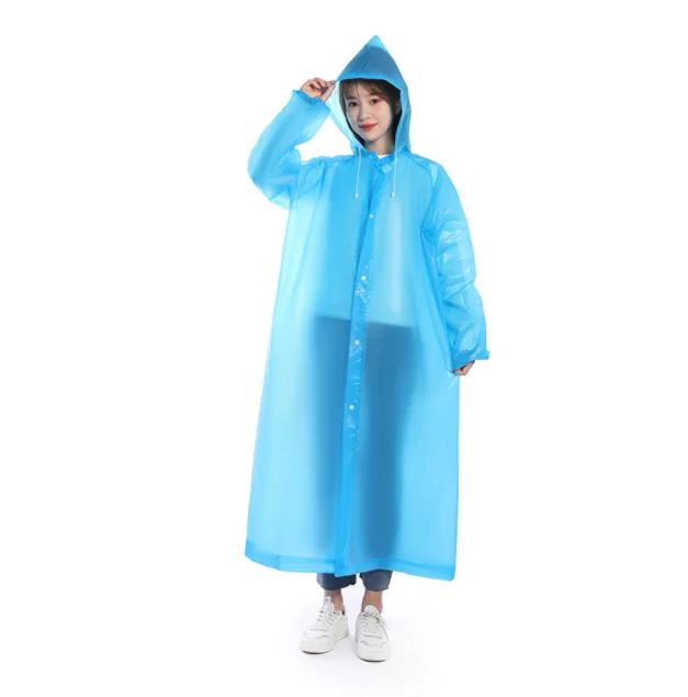 EVA Women Long Rain Coat With Hat Ladies Waterproof Adults Cheap Raincoat