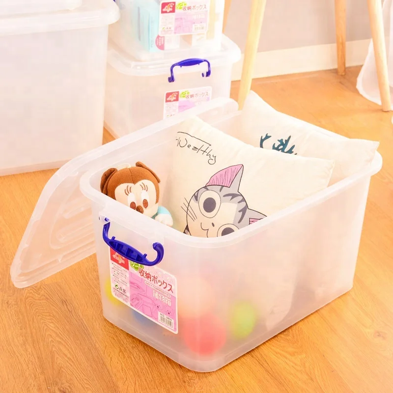 HOUSEHOLD STORAGE BOX WITH LID Manufacturer Multipurpose Stackable PP Clear Plastic Storage Box For Toys and clothes