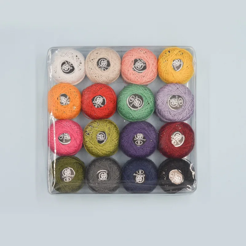 Pearl Cotton Thread Size 8 Crochet Thread Perle 12 Balls 16/24/42 Balls Set Hand Knitting  Embroidery