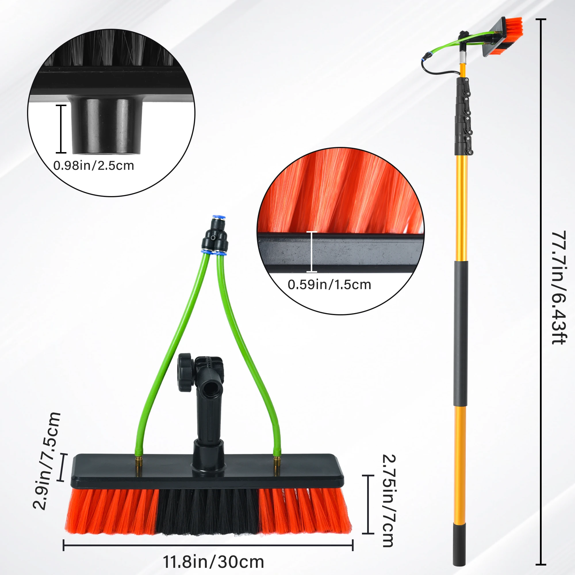Factory Price Window Glass House Door Cleaning System Telescopic Aluminum Water Fed Pole Kit