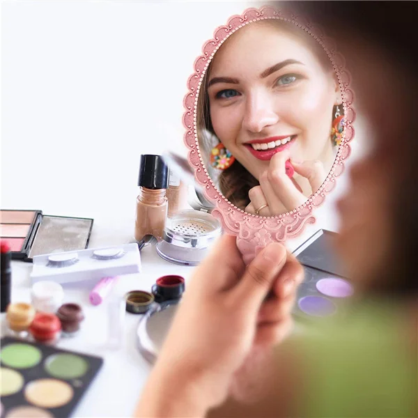 Embossed Flower Vintage Handheld Mirror