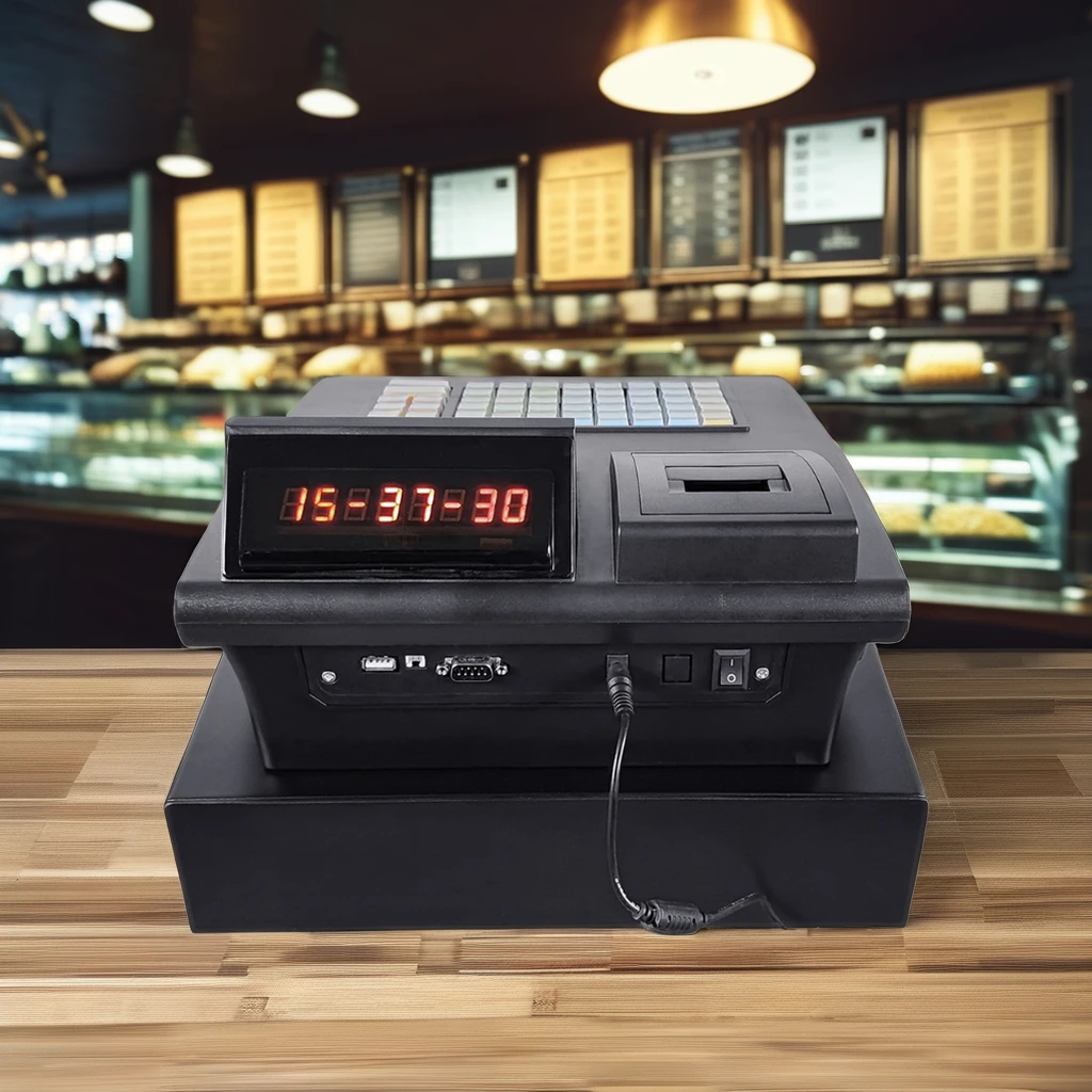 Quick Use POS System Cash Register RS232/USB Port 2.8 inch(320*240) Display MINI Desktop Cashier With 58mm Receipt printer T2