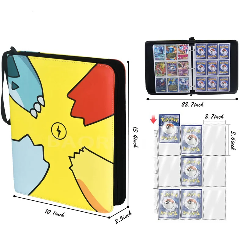 Trading Card Binder Pokemoon/MTG  9 Pocket Card Holder  Trading Card Album Binder with 50 Sleeve Portable Collector