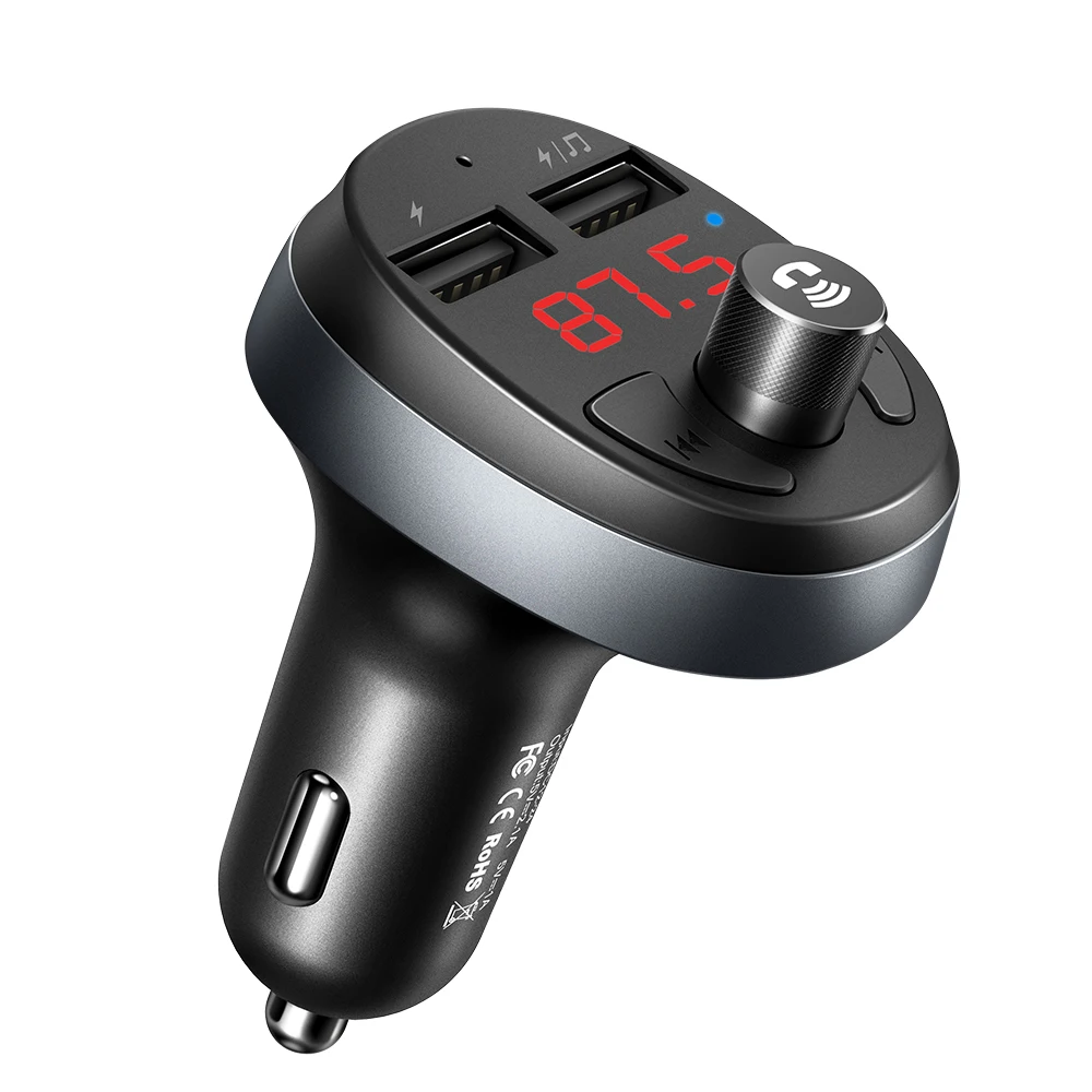 Оптовая продажа с завода Mcdodo, двойное USB металлическое автомобильное зарядное устройство с голубыми зубьями