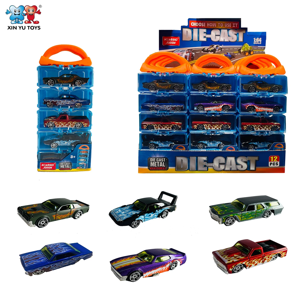 XINYU 5-pack 1/64 Cars 2024 Assorted Toys Fire Design Wheels and Tires Other Toy Vehicles
