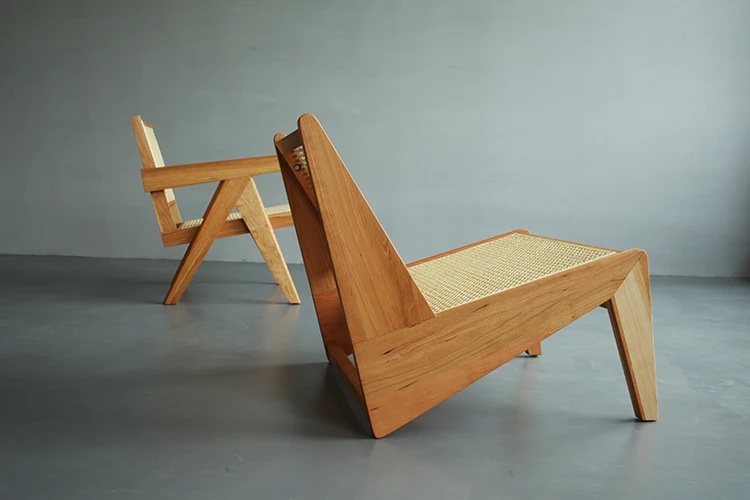 Factory Wholesale Natural Rattan Chair High Back Ash Wood Leisure Chair Lounge Sofa Recliner Living Room Chair Flat Packing Read