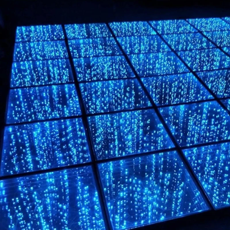 Wedding Party Event Fiestas Dance Floor Dj Lights 3D Infinity Mirror Dance Background Bar Led Floor Tile Light