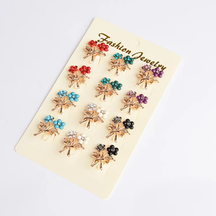 3*3cm Brooches Women Jewelry Sets Crystal Rhinestone Safety Pin Brooch Bridal Hair Accessories Fashion Jewelry Brooches