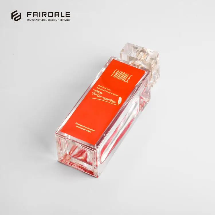 Сделанные на заказ стеклянные флаконы для духов 100 мл в форме флакона для духов с алюминиевой бутылкой с распылителем