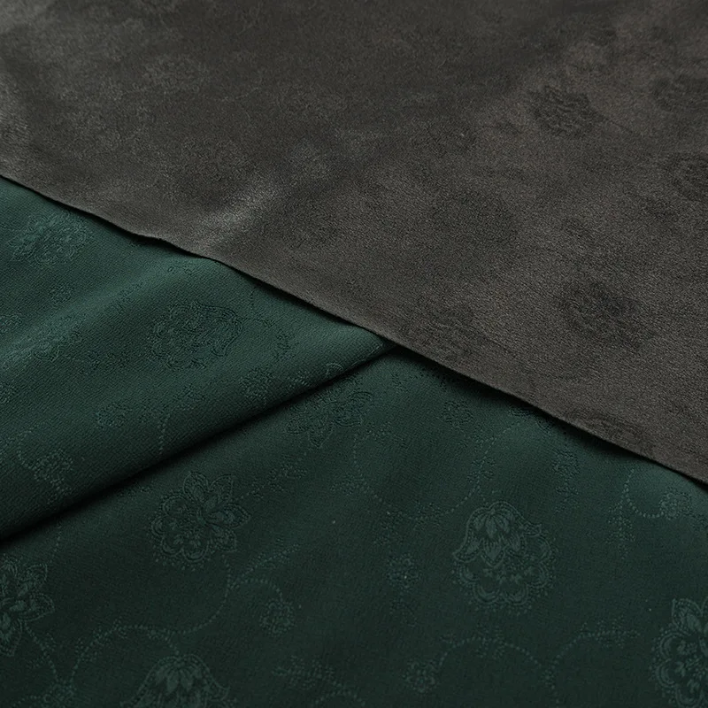 top grade 27MM 6A silk dark green soie seda natural tela raw crepe 100% mulberry Silk satin Fabric