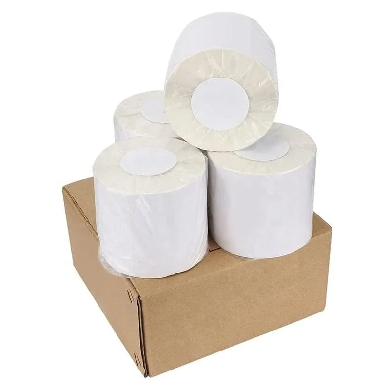 Good price Industrial Printer Direct Thermal Label Paper Roll Rubber Based Adhesive Plasticizer Resistance Thermal Sticker Paper