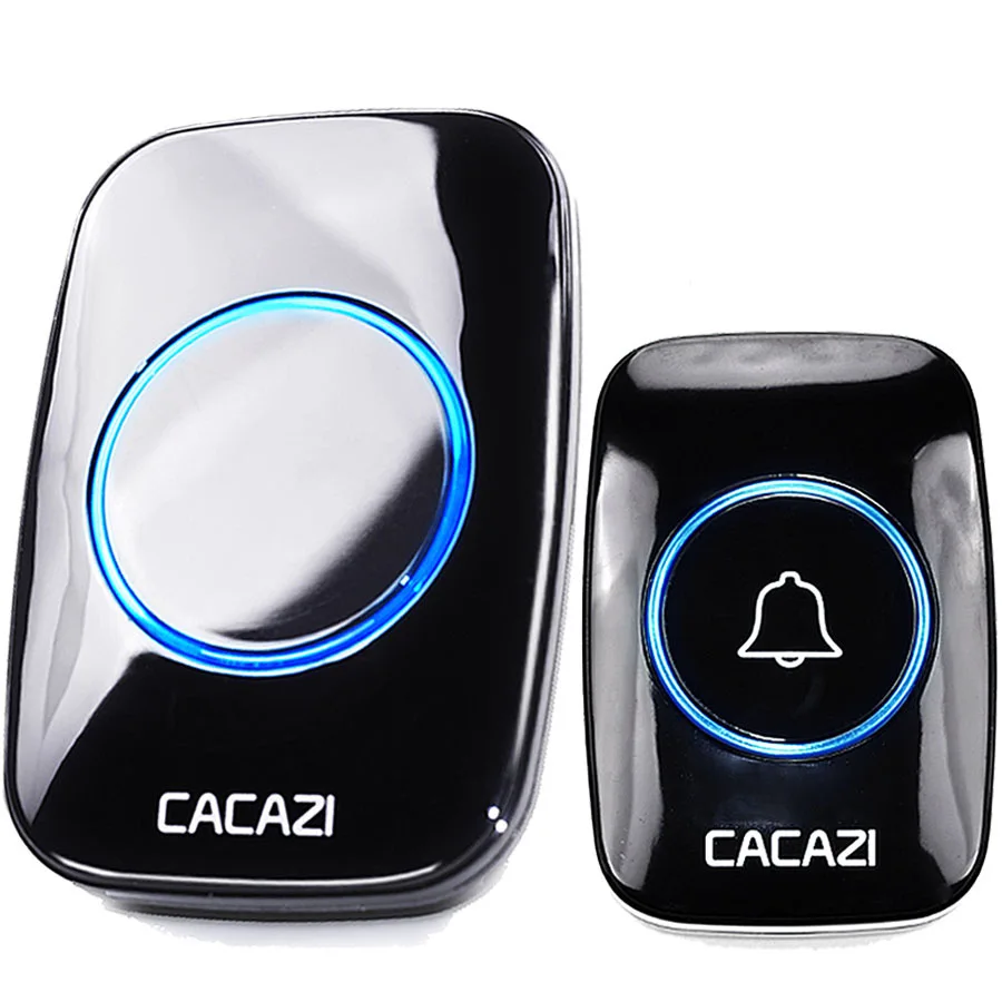 Cacazi Eu Uk Us Plug 300M Remote Intelligent Doorbell Waterproof Wireless Ring Smart Doorbell With Led Right