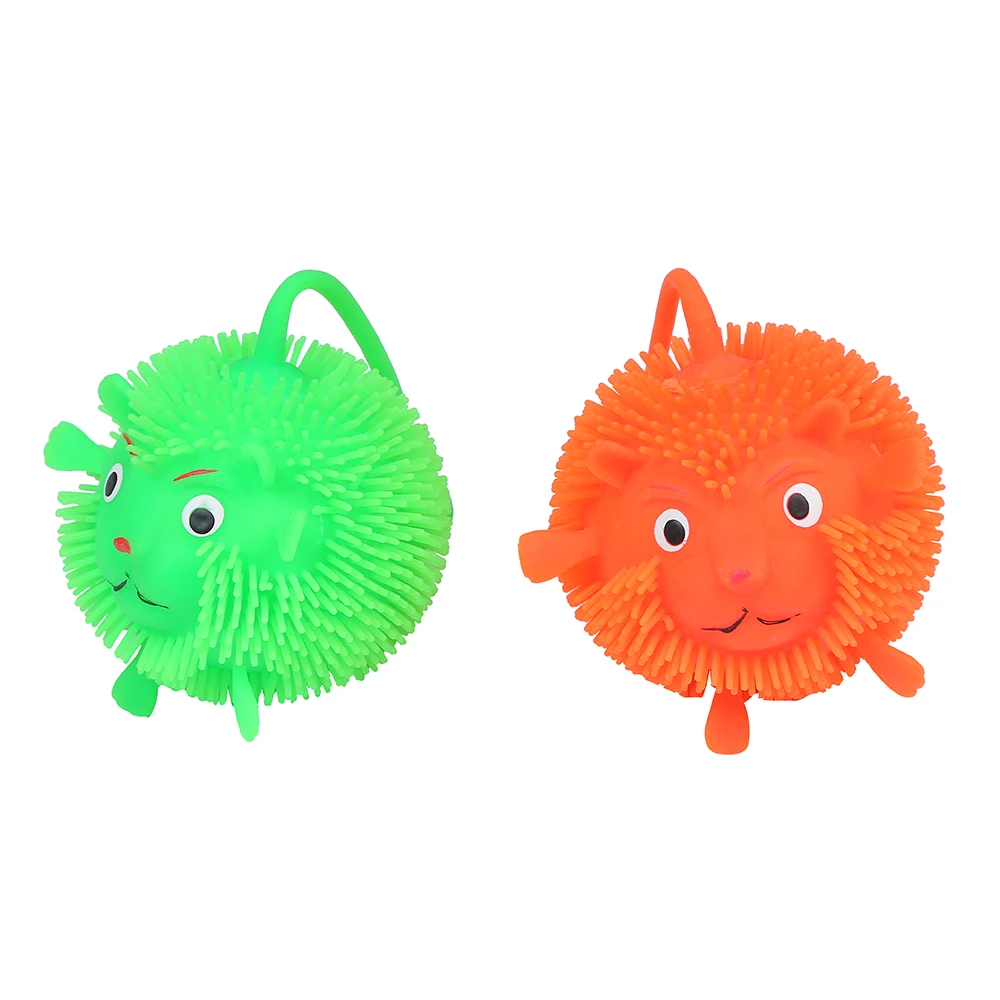 KEHUI Stress Reliever Stretch Toy Hot Style Fidget Lighting Animal Squeeze Toy Lion Puffer Ball For Kids