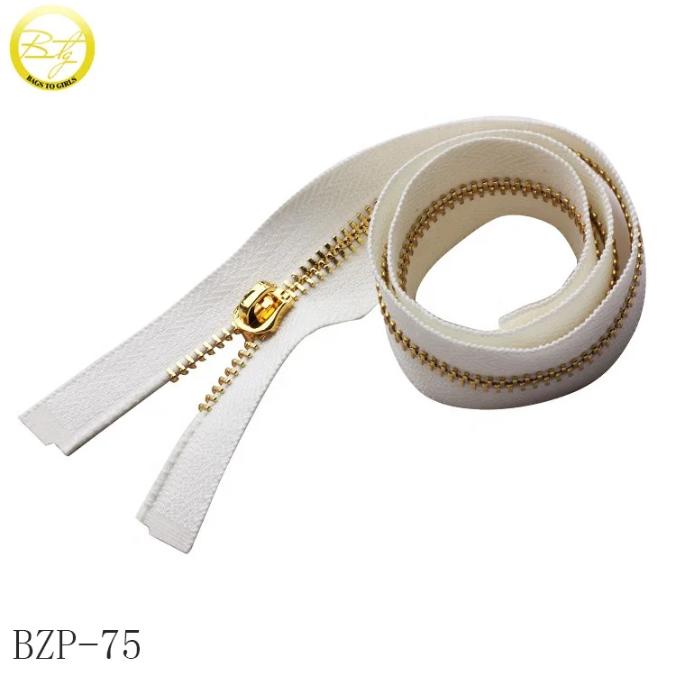 Garment Accessories Gold Teeth Black Metal Zip, Custom Metal Zipper For Clothing