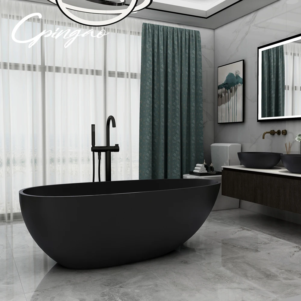 New Model 52 Inch Eco Friendly Stone Bath Tub 1.4 m