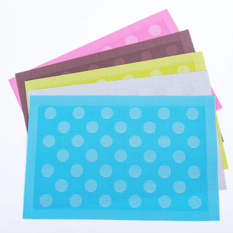 Hot Sell PVC Vinyl Non-slip Heat Resistant Kitchen Washable Mats For Dining Table Multi-color Mats