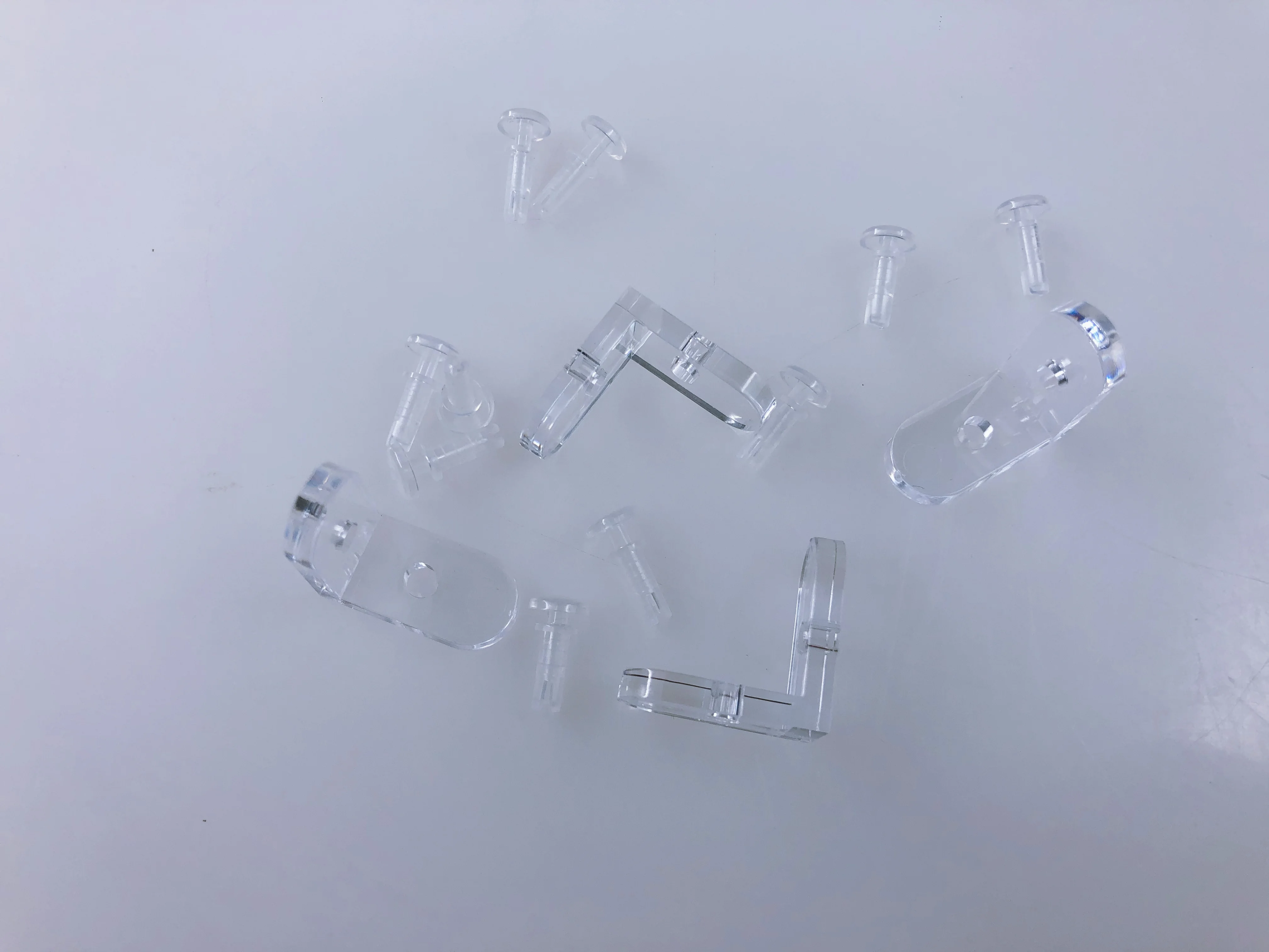 Custom 20 x 10 x 20mm L-shaped Bracket Acrylic Corner Brace Joint Clear Fittings 90 Degree Angle Code Bracket Projector Bracket