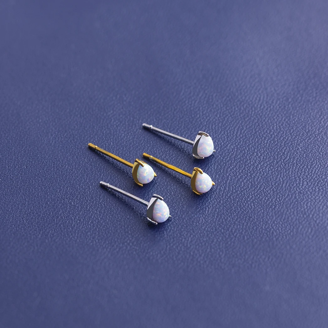 Powell Personailized Custom In Stock Australian Opal Earrings Jewelry 5 Plus 4 Mm Stainless Steel Studs Opal Earrings