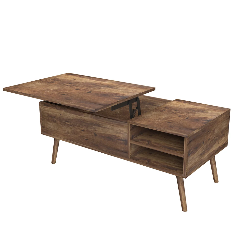 Винтажный Складной Многофункциональный журнальный столик из ДВП, расширяющийся под старину, с отделением для хранения, для гостиной