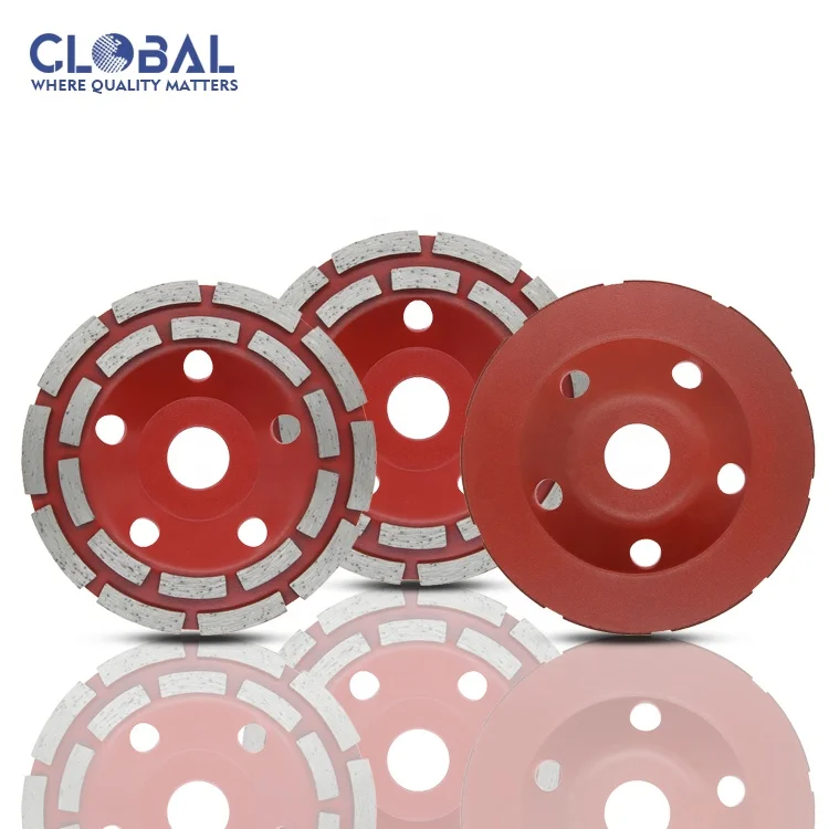 Cold pressing process double row diamond grinding disc polishing granite marble concrete stone wheel diamond cup wheels
