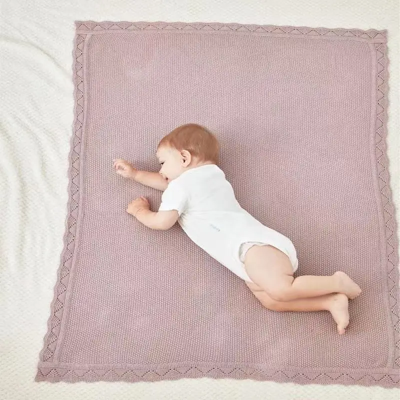 100% Pure Cotton Knitted Baby Blankets Newborn Baby Swaddle Wrap Sleeping Muslin Blankets High Quality Quilted Baby Blanket