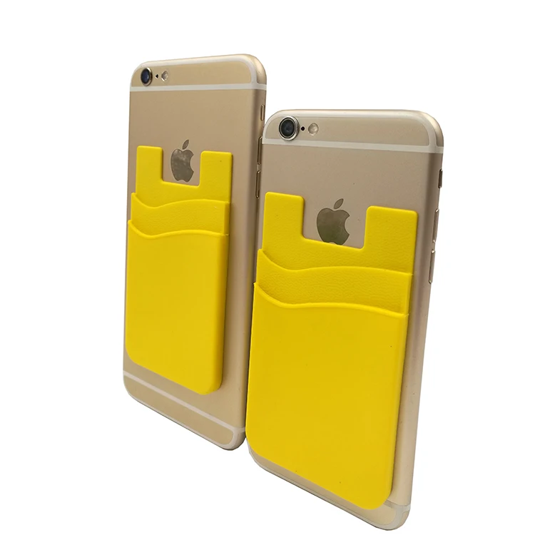 Custom Logo Printed Silicone Card Holder Smart Phone Wallet Personalized Silicone Cellphone Wallet for Business