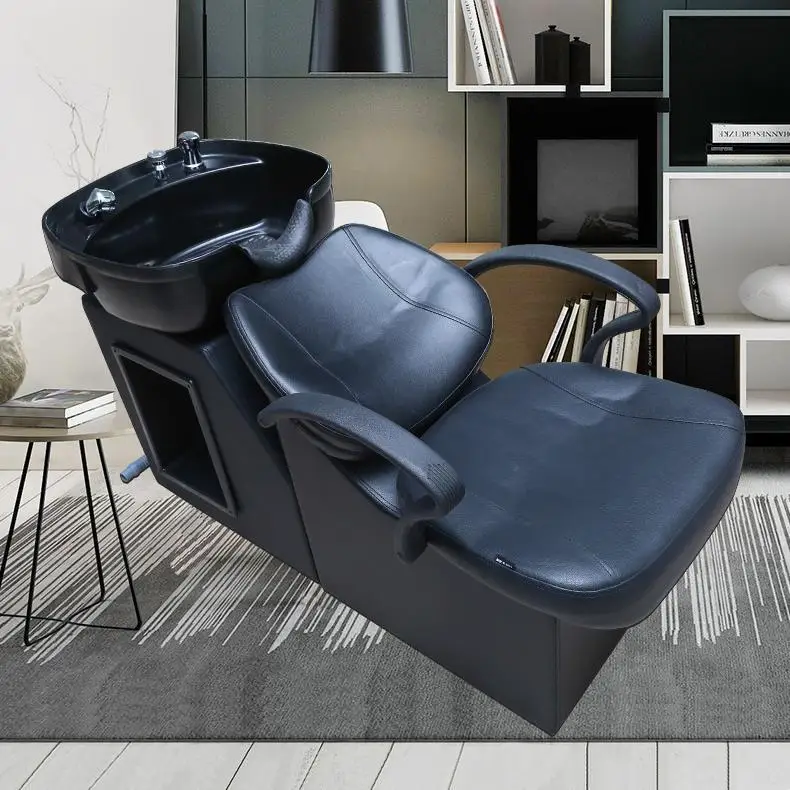 Wholesale Modern Style Salon Furniture Simple Modern Style Backwash Laying Hair Washing Bed Synthetic Leather Shampoo Basin Sink