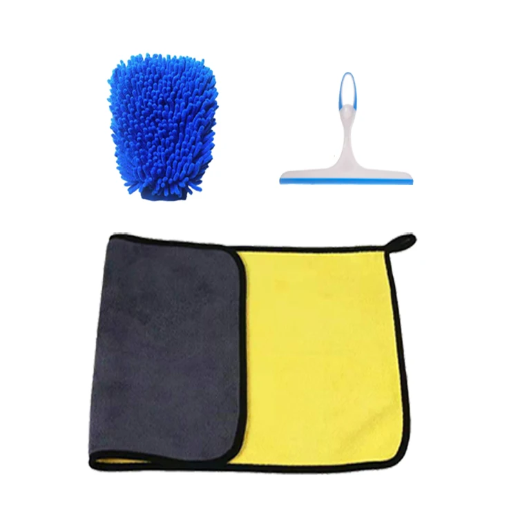Value Car Cleaning Kit Collapsible Water Bucket Car Cleaning Tools Mitt Cloth Brush Car Wash Seven Piece Set