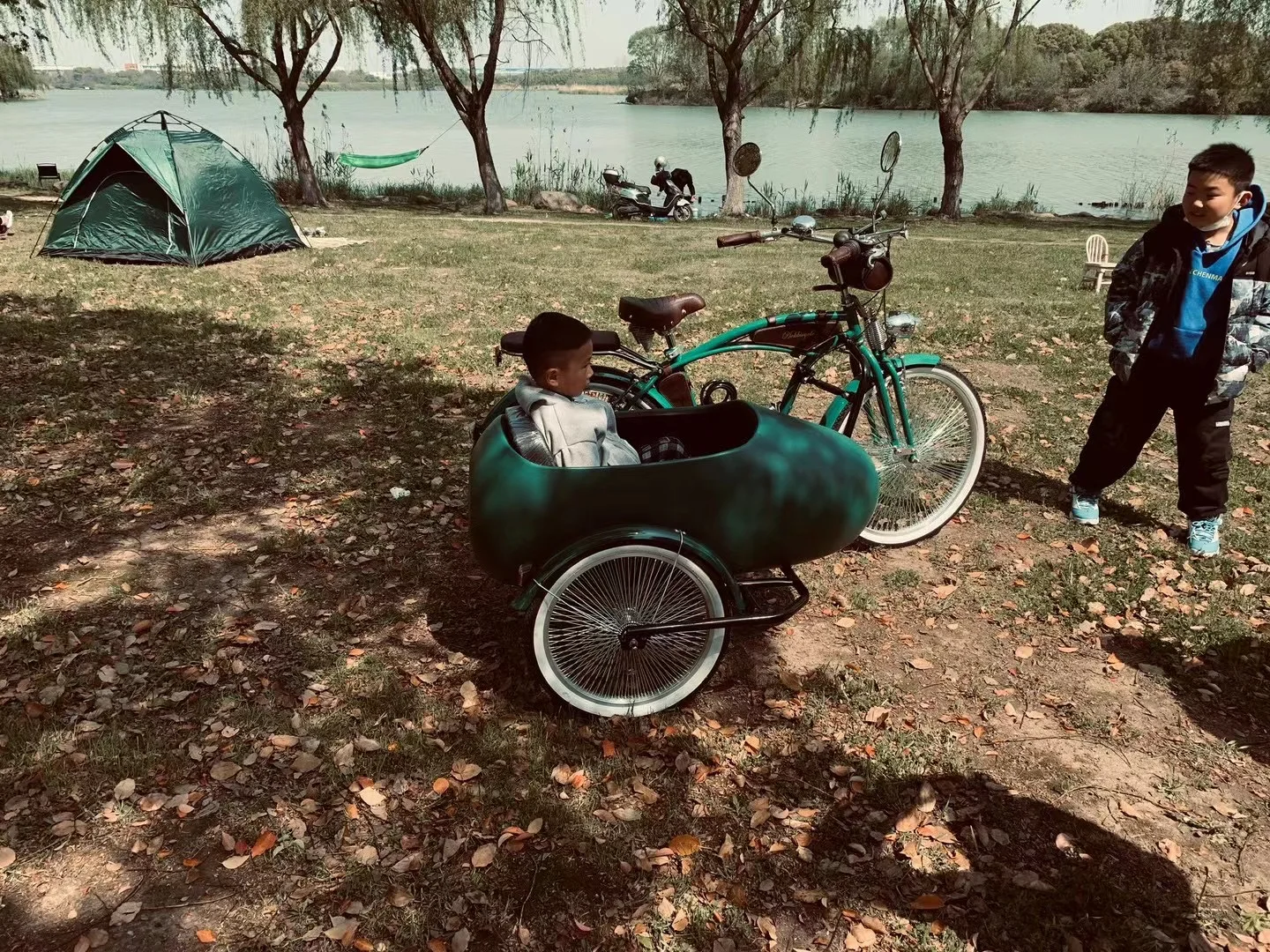 USA Warehouse motorcycle sidecar side three wheeled motorcycle three-wheel motor sidercar side bucket motor sidercar chopper