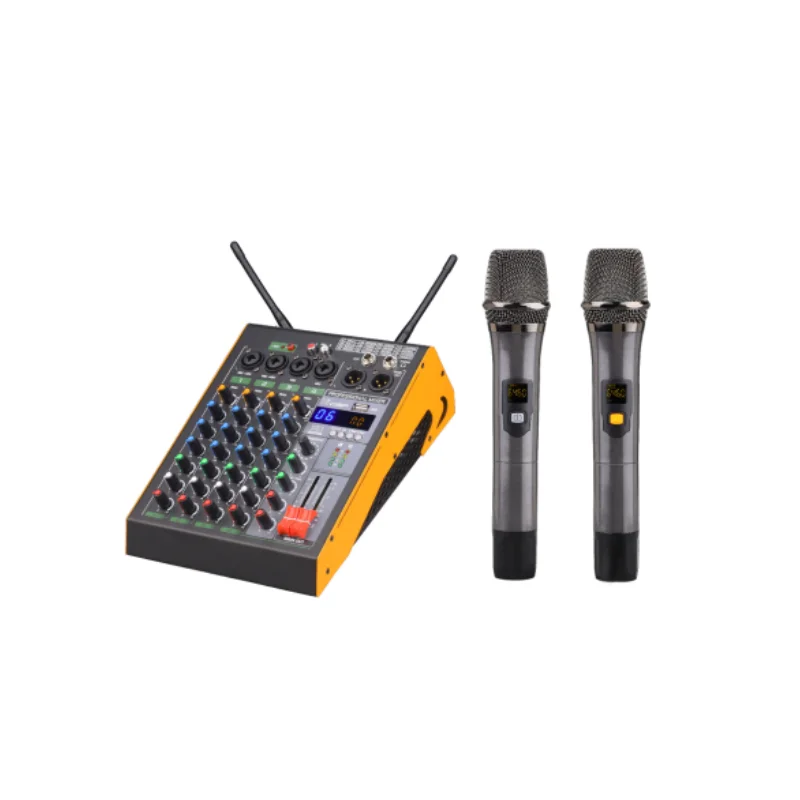 Portable 16DSP 4-Channel USB BT Power Mixer Intelligent Bluetooth Type Studio DJ Recording Monitor Audio Sound Card Microphone