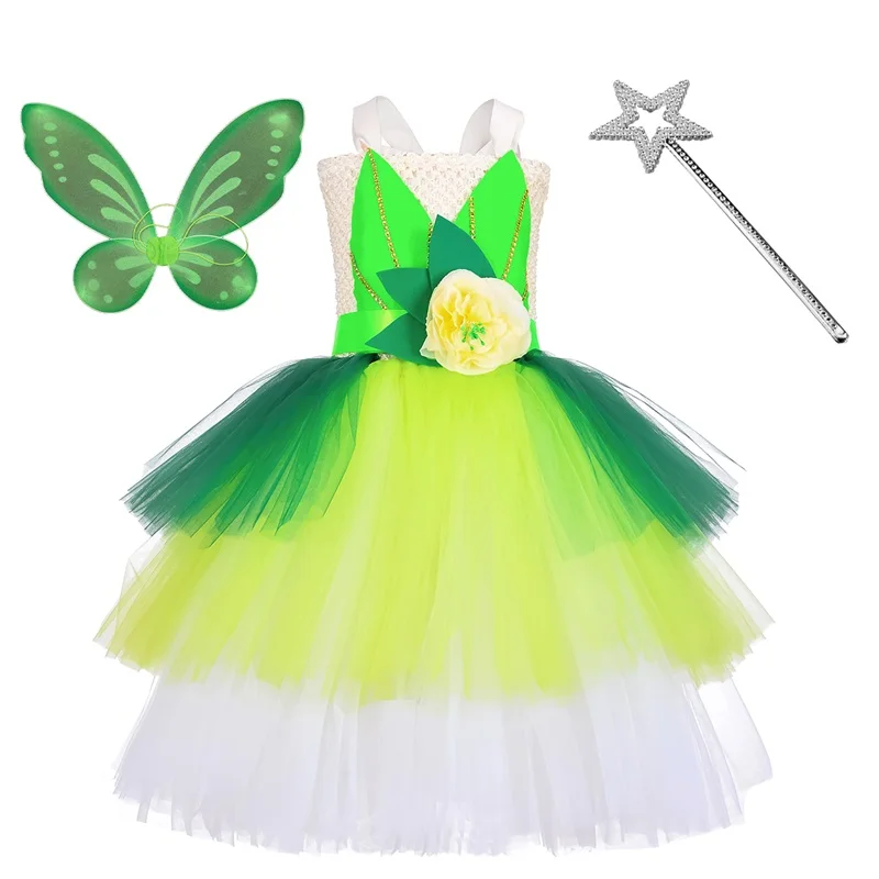Halloween Fancy 3 Layered Tulle Fairy Princess Clothes Party Cake Dress For Girl 2-10 Year