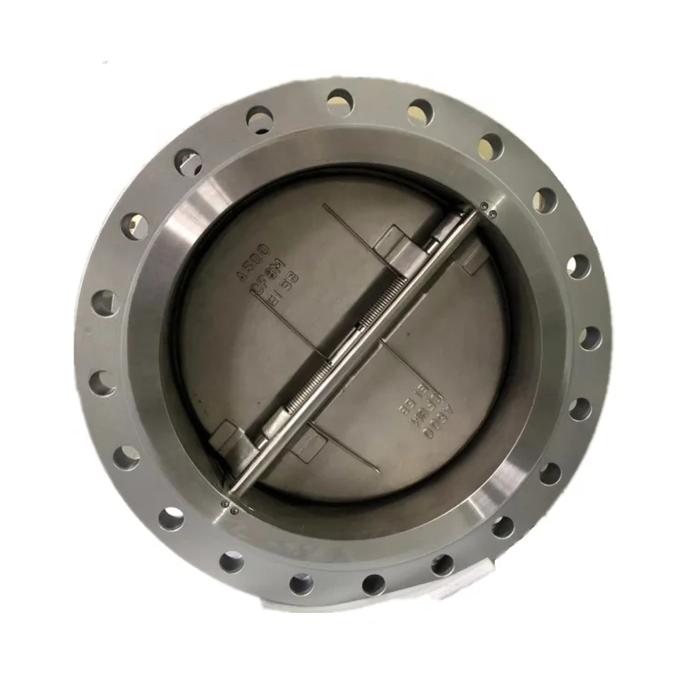 SS WCB DN1000 PN40 double-leaf flanged dual plate check valve