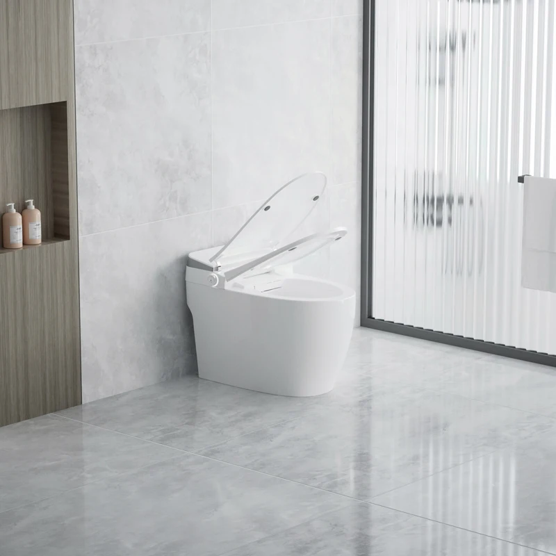 White smart toilet bidet with thin cover heated seat cold and hot water SPA intelligent toilet bidet