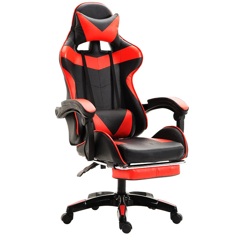 Computer Gamer Chair With Rock LED Light Home Student With Footrest