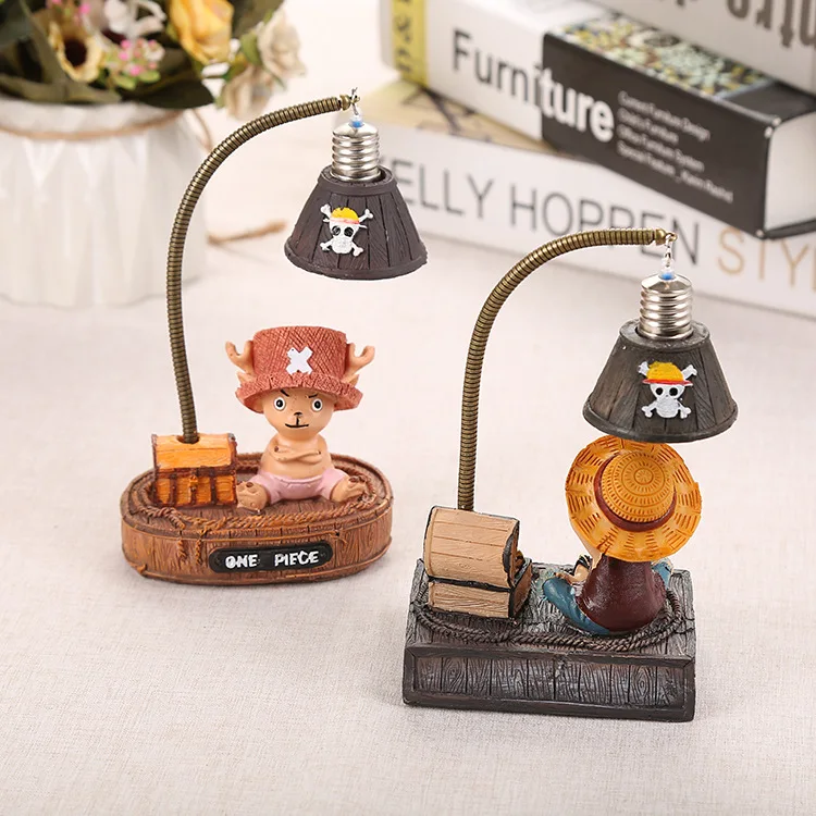 JM Anime One Pieces Luffy Chopper Night Light Ornament Hand-run Home Desktop Lamp Craft Student Gift