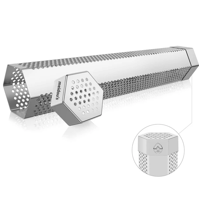 BK-1547 12-дюймовый перфорированный генератор дыма для барбекю трубка курения в виде гранул из нержавеющей стали