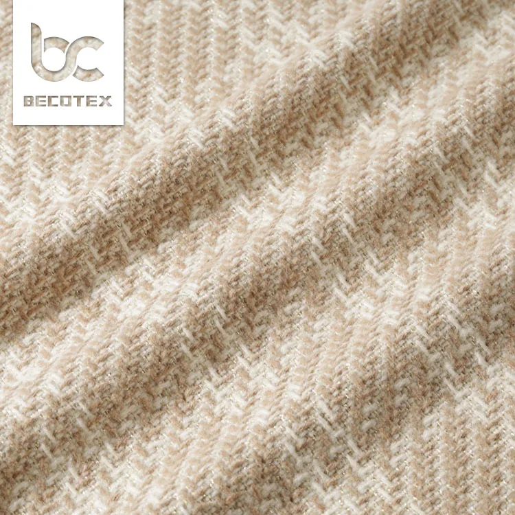 2023 Wholesale Good Quality Wool Tweed Fabric Plaid Woven Woolen For Coat Casual Fabric