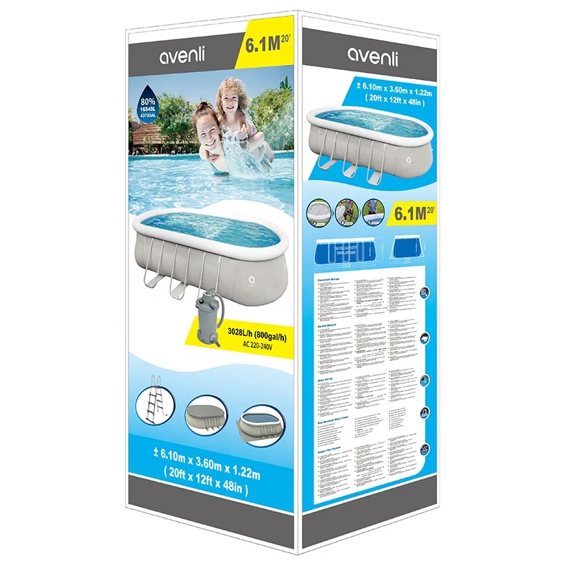 Jilong 2021 17023EU Avenli Frame Oval Pool SetW/I 800Gal Filter Pump Frame steel pool Grey leisure outdoor pool