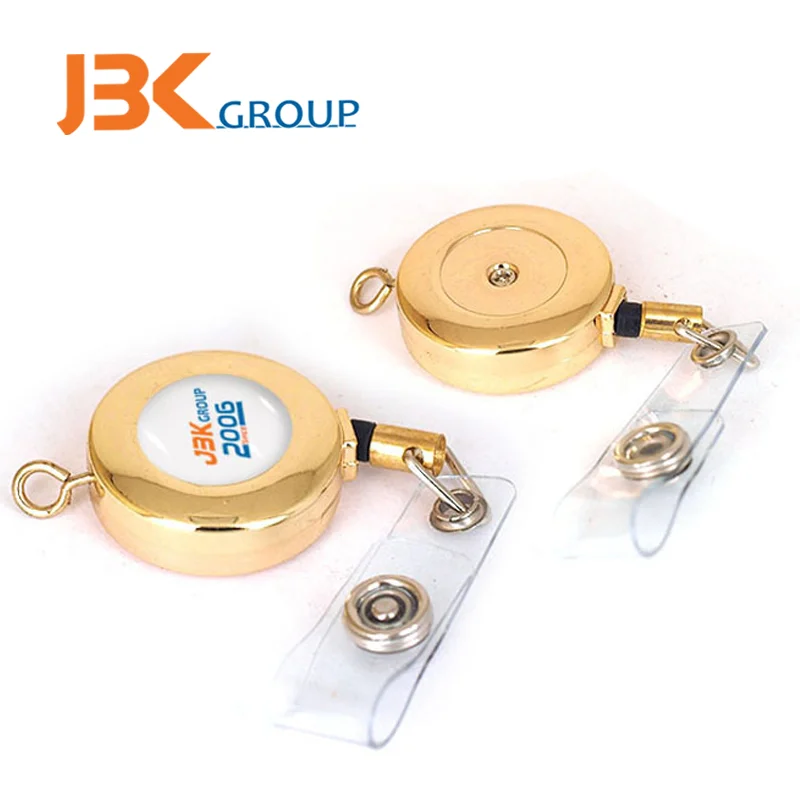 Эпоксидный логотип металлический йо-йо выдвижной пружинный ID бейдж из нержавеющей стали катушка с брелоком